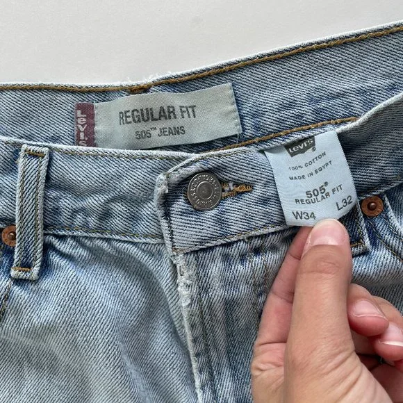 Vintage Levi's 505 high waist denim cutoff short light wash - Picture 8 of 11